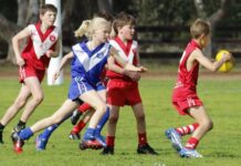 Junior footy action at Parndana: PHOTOS
