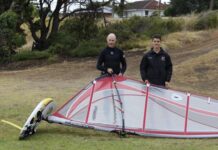 Cold, wet, windy on Kangaroo Island, perfect for wind surfing