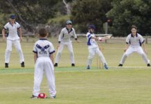 Junior cricket action from Wisanger versus MacGillivray