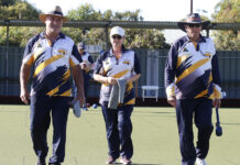 Grand final bowls action between Kingscote teams: PHOTOS