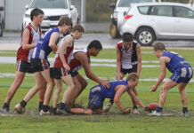 Colts, Reserves footy action in the wet at Wonks: PHOTOS
