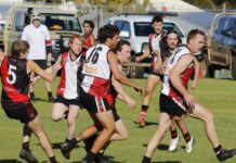 A Grade footy action at Soldiers Memorial oval: PHOTOS