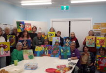 Paint, sip and supper for the CWA Ligurian Ladies