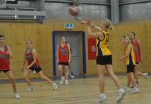 Action from the KI Basketball girls’ matches in Penneshaw
