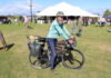 Distance4Dementia rider Nic Tremaine cycles onto Port Elliot Showgrounds