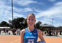 Sierra playing for the Blues this summer netball season