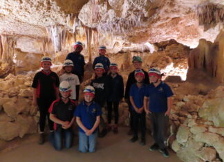 KI’s Young Environmental Leaders go underground at Kelly Hill Caves