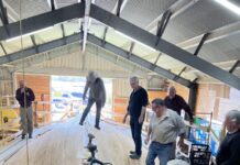Final plank laid on the Independence schooner at American River