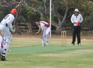 Meyer Shield cricket action at Parndana: PHOTOS