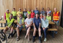 KI Bicycle Users Group riders enjoy airport treats, then a barbecue