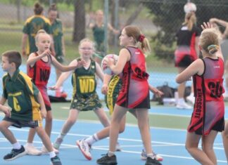 Netball action from Kingscote on ANZAC Day: PHOTOS