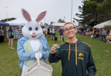 Easter bunny makes appearance at Penneshaw market