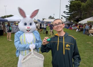 Easter bunny makes appearance at Penneshaw market