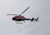 Helicopter drip torch used for prescribed burn in Flinders Chase